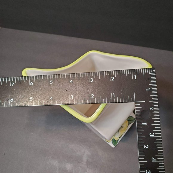 Asymmetrical Ceramic Vase, Tika, Lotus International, Painted Hibiscus Flowers - Picture 10 of 10